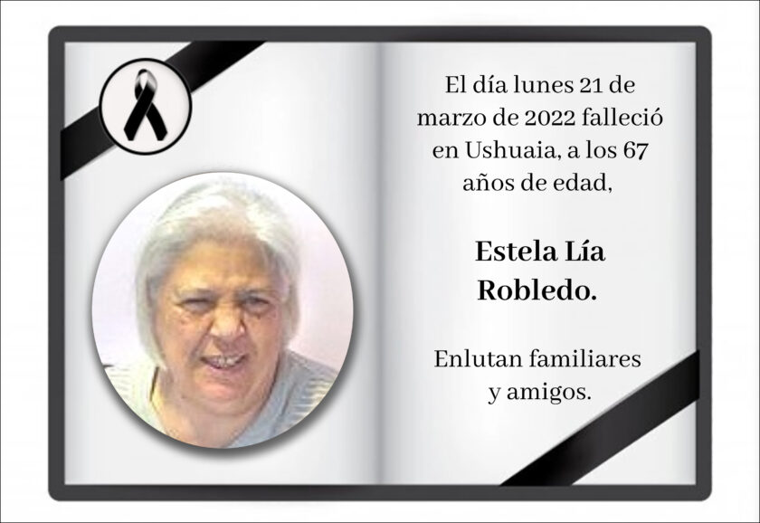 Fallecimiento Estela Lía Robledo