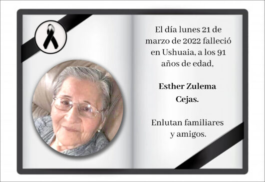 Fallecimiento | Esther Zulema Cejas.