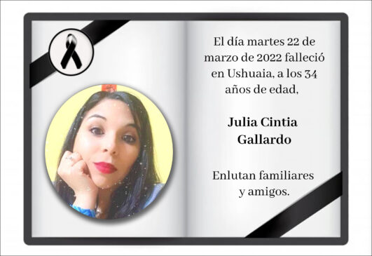 Fallecimiento | Julia Cintia Gallardo.