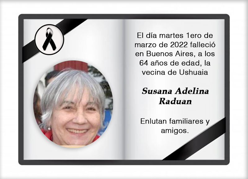 Fallecimiento | Susana Adelina Raduan