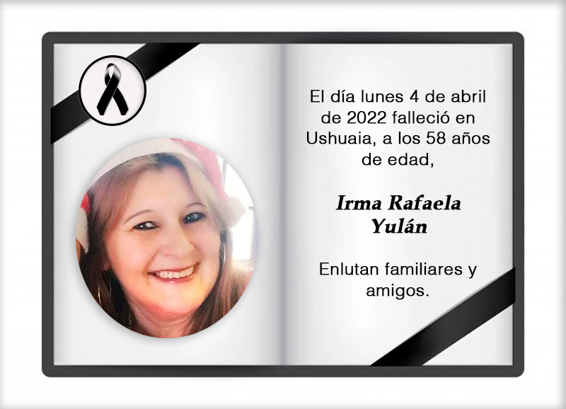 Fallecimiento | Irma Rafaela Yulán