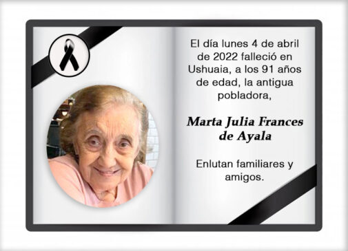 Fallecimiento | Marta Julia Frances de Ayala