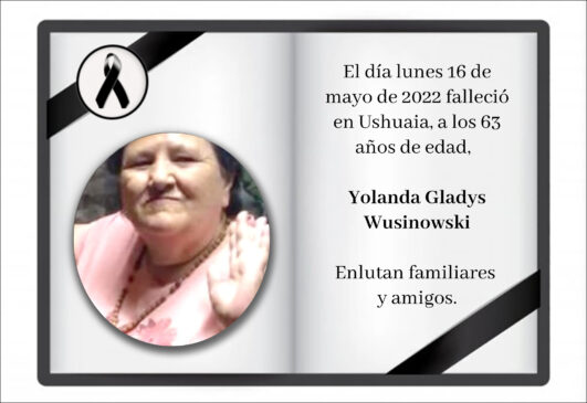 Fallecimiento Yolanda Gladys Wusinowski