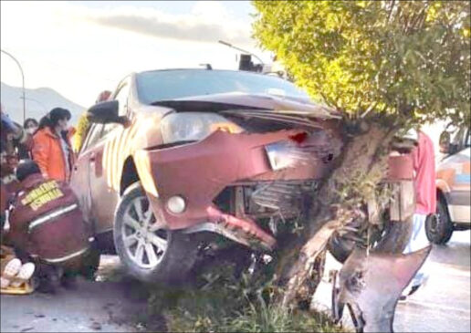 Vehículo “abrazó a un árbol”: una mujer lesionada fue el saldo