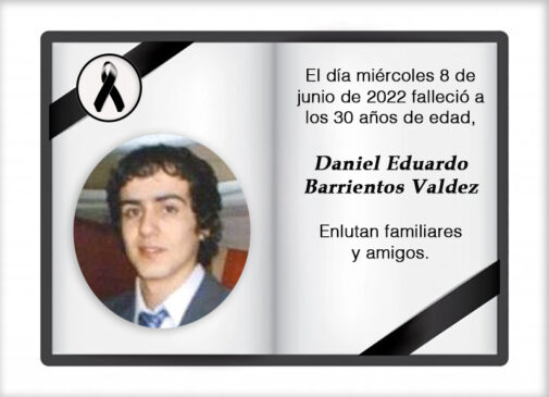 Fallecimiento | Daniel Eduardo Barrientos Valdez