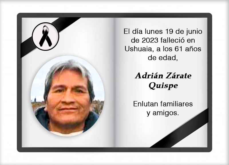 Fallecimiento | Adrián Zárate Quispe