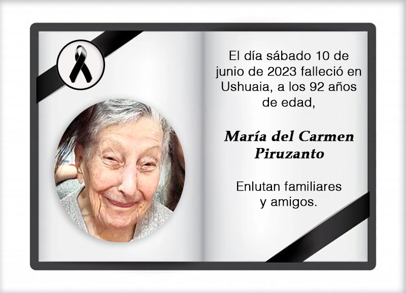 Fallecimiento | María del Carmen Piruzanto