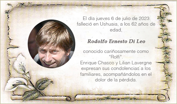 Condolencias por el fallecimiento de Rodolfo Ernesto Di Leo