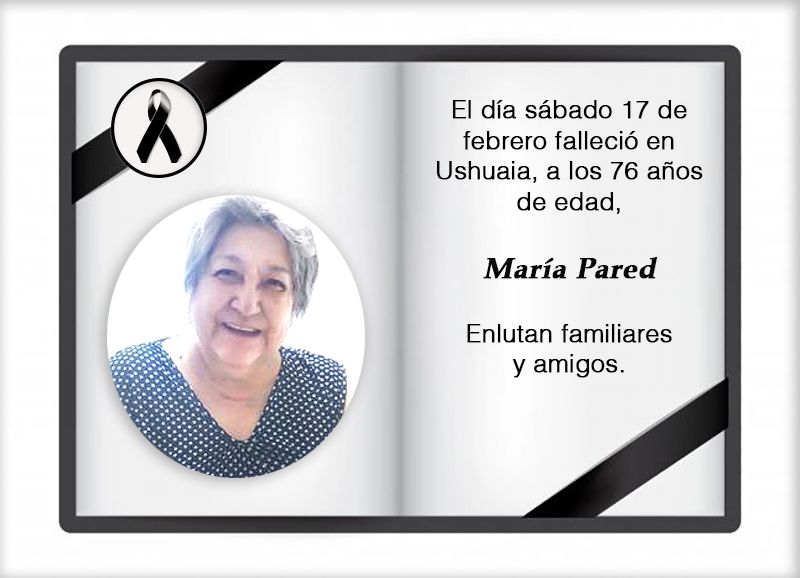 Fallecimiento | María Pared