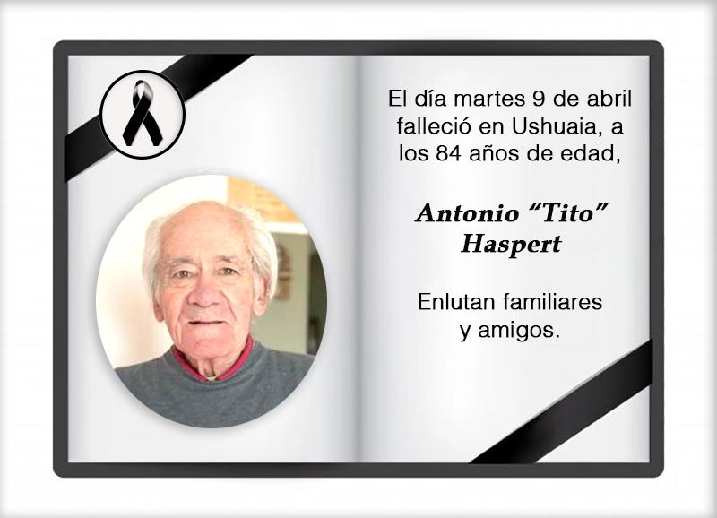 Fallecimiento | Antonio Tito Haspert