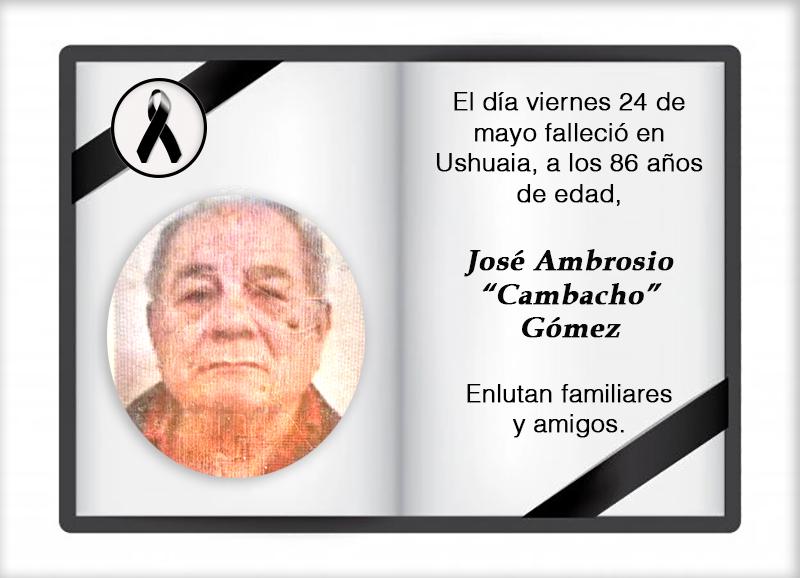 Fallecimiento | José Ambrosio Cambacho Gómez