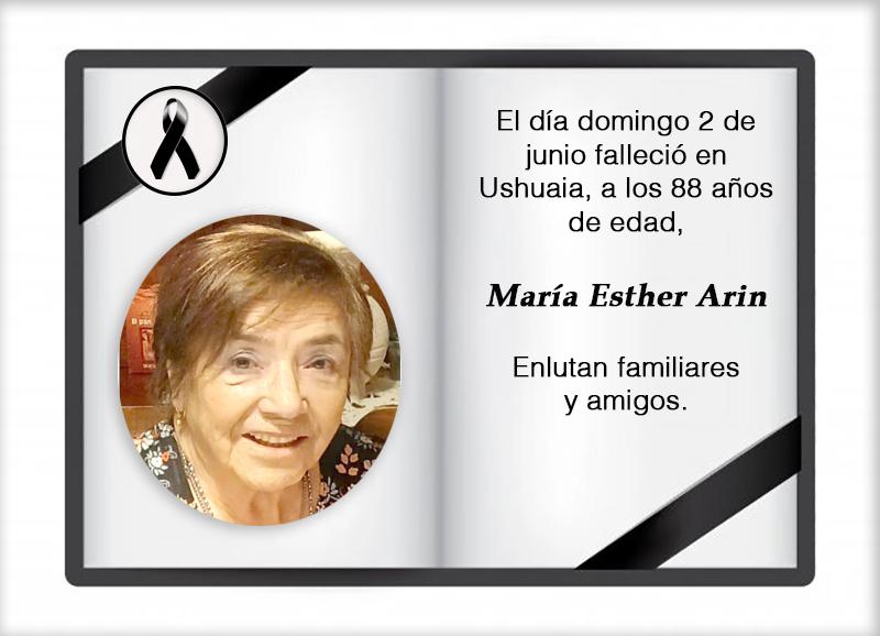 Fallecimiento | María Esther Arin