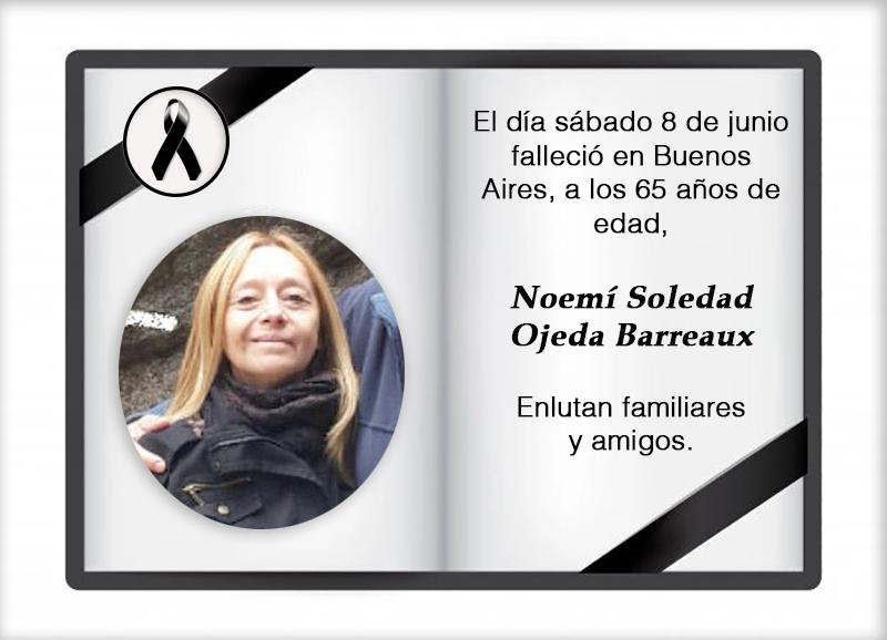 Fallecimiento | Noemí Soledad Ojeda Barreaux