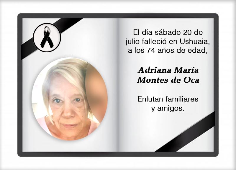 Fallecimiento | Adriana María Montes de Oca