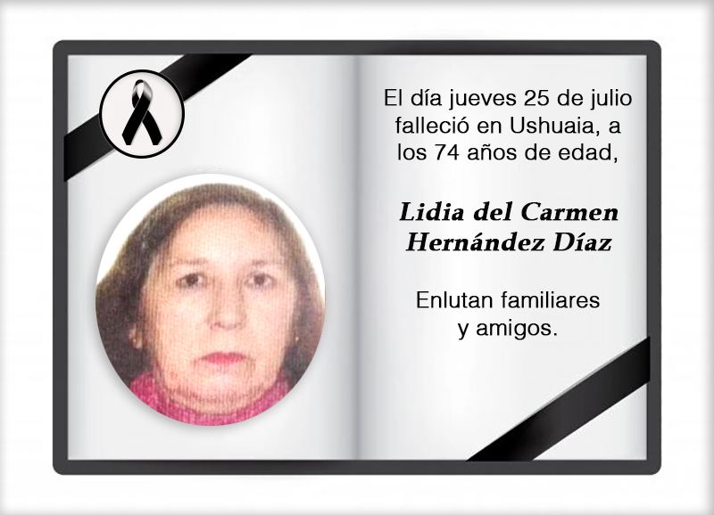 Fallecimiento | Lidia del Carmen Hernández Díaz