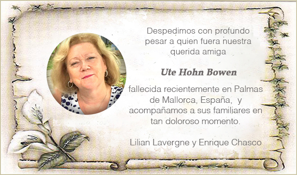 Condolencias por el fallecimiento de Ute Hohn Bowen