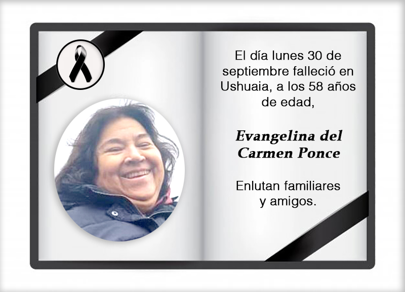 Fallecimiento | Evangelina del Carmen Ponce