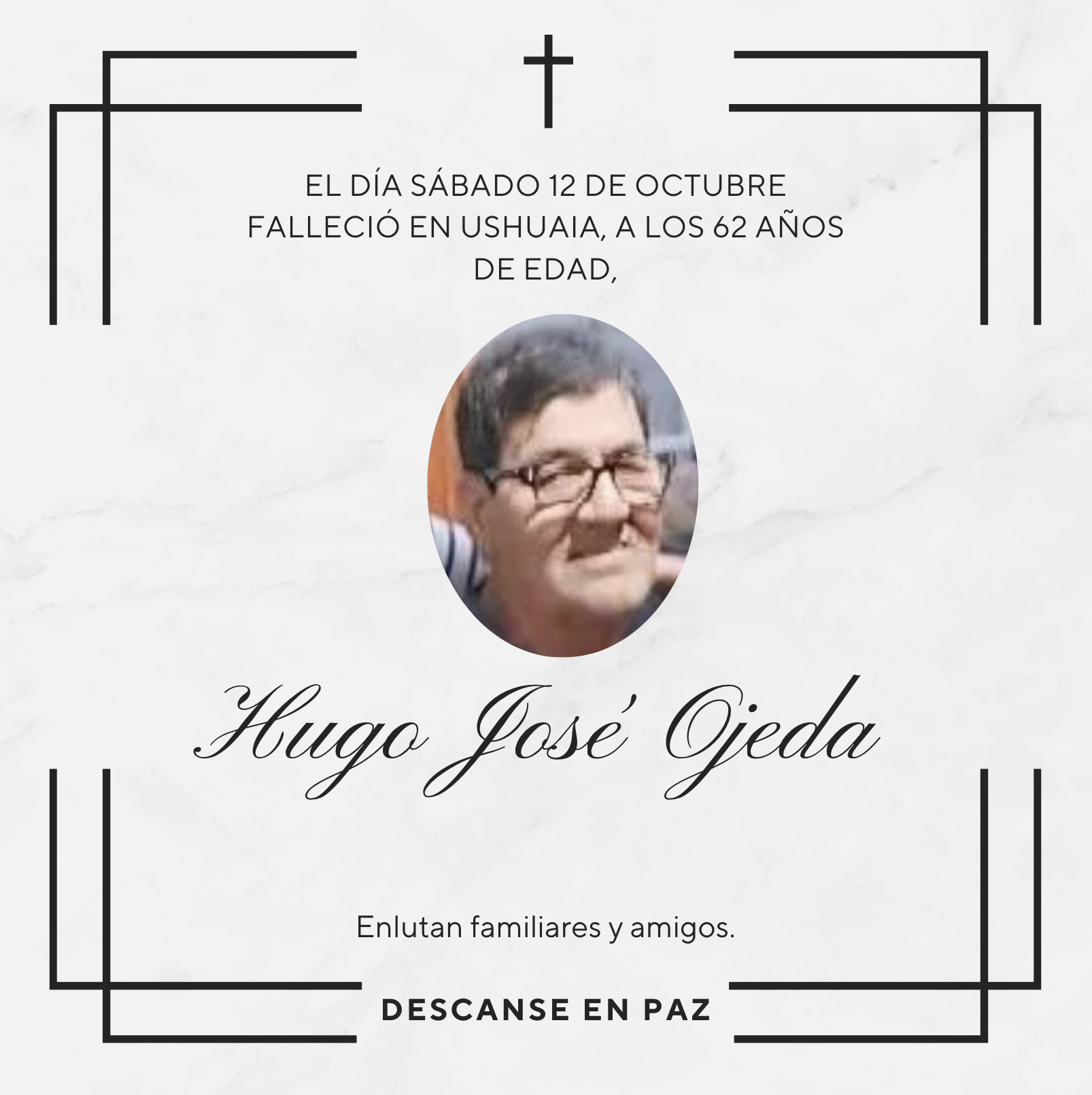 Fallecimiento | Hugo José Ojeda