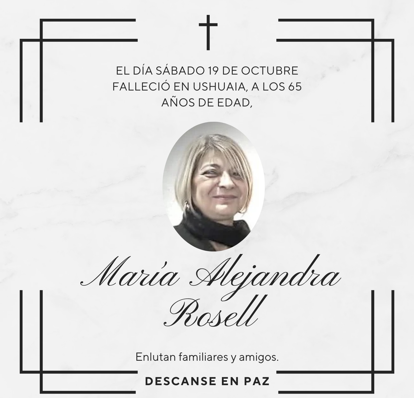 Fallecimiento | María Alejandra Rosell