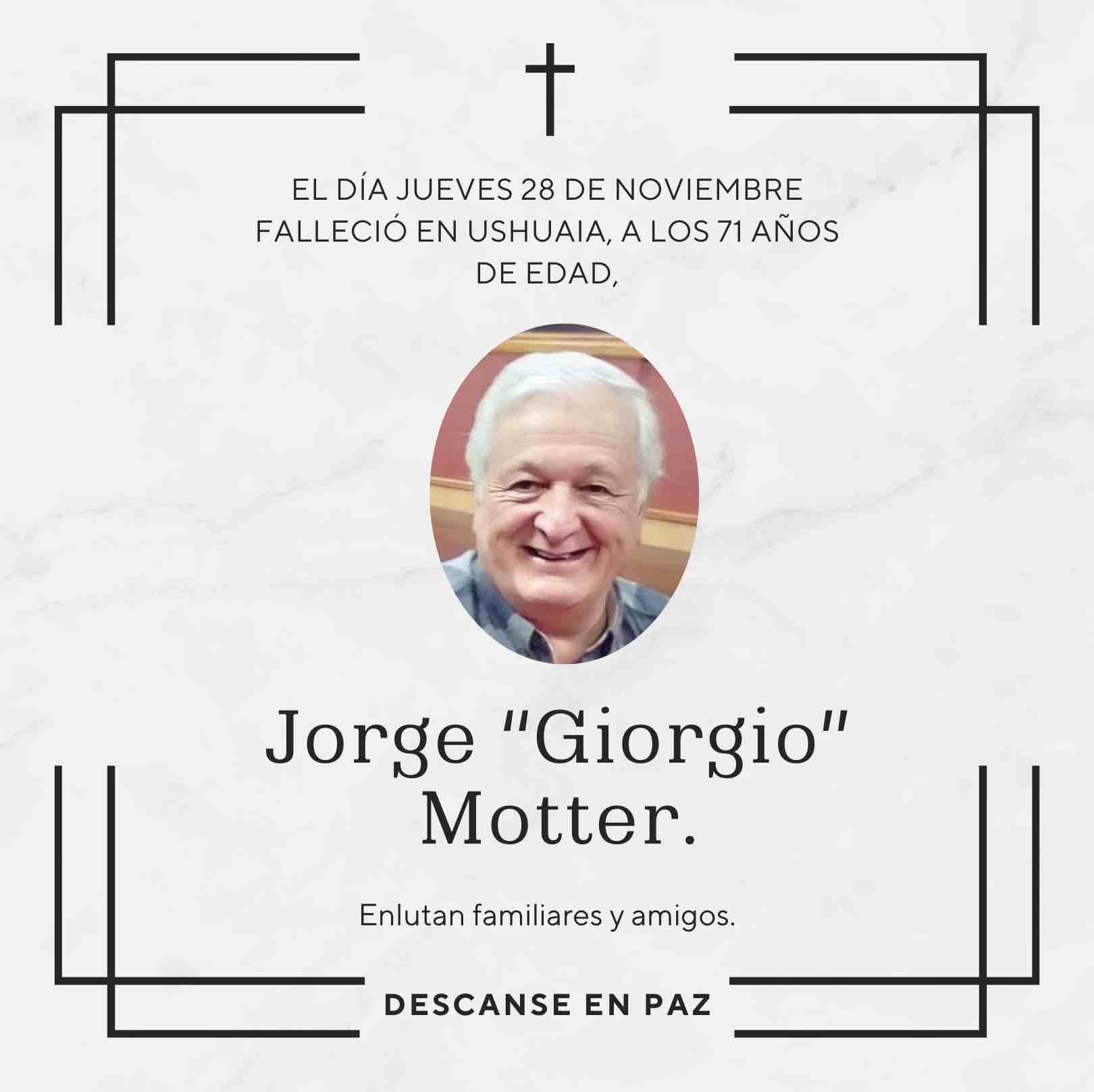 Fallecimiento | Jorge “Giorgio” Motter