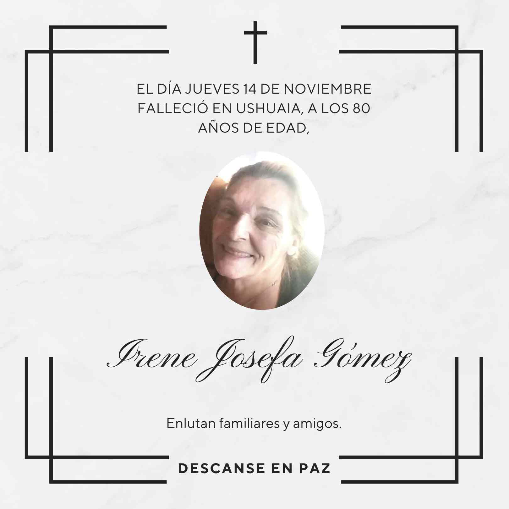 Fallecimiento | Irene Josefa Gómez