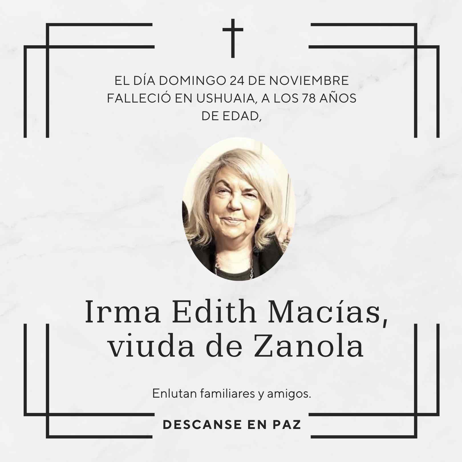 Fallecimiento | Irma Edith Macías