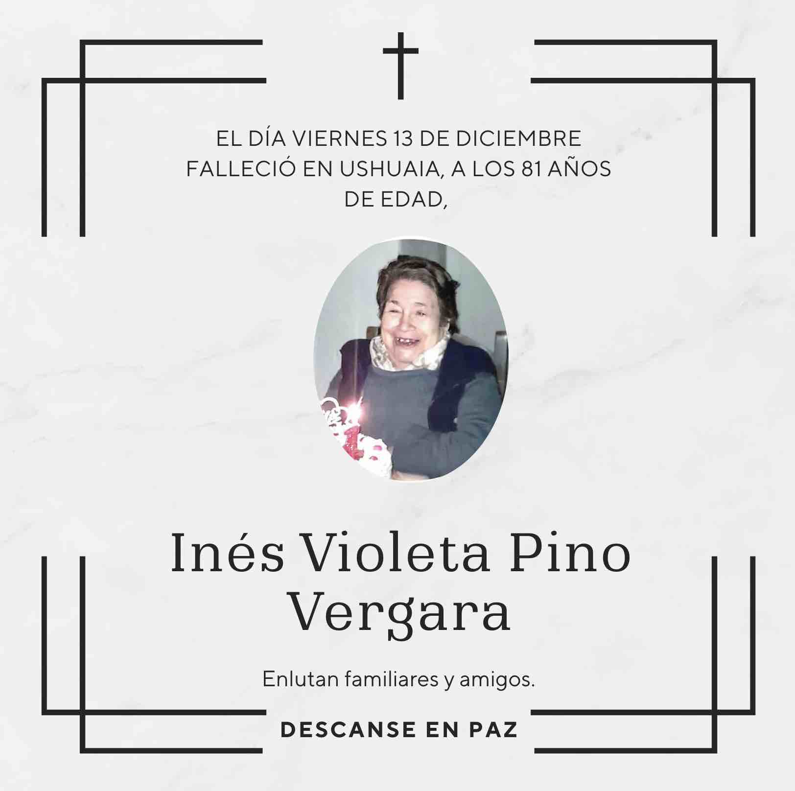 Fallecimiento | Inés Violeta Pino Vergara.