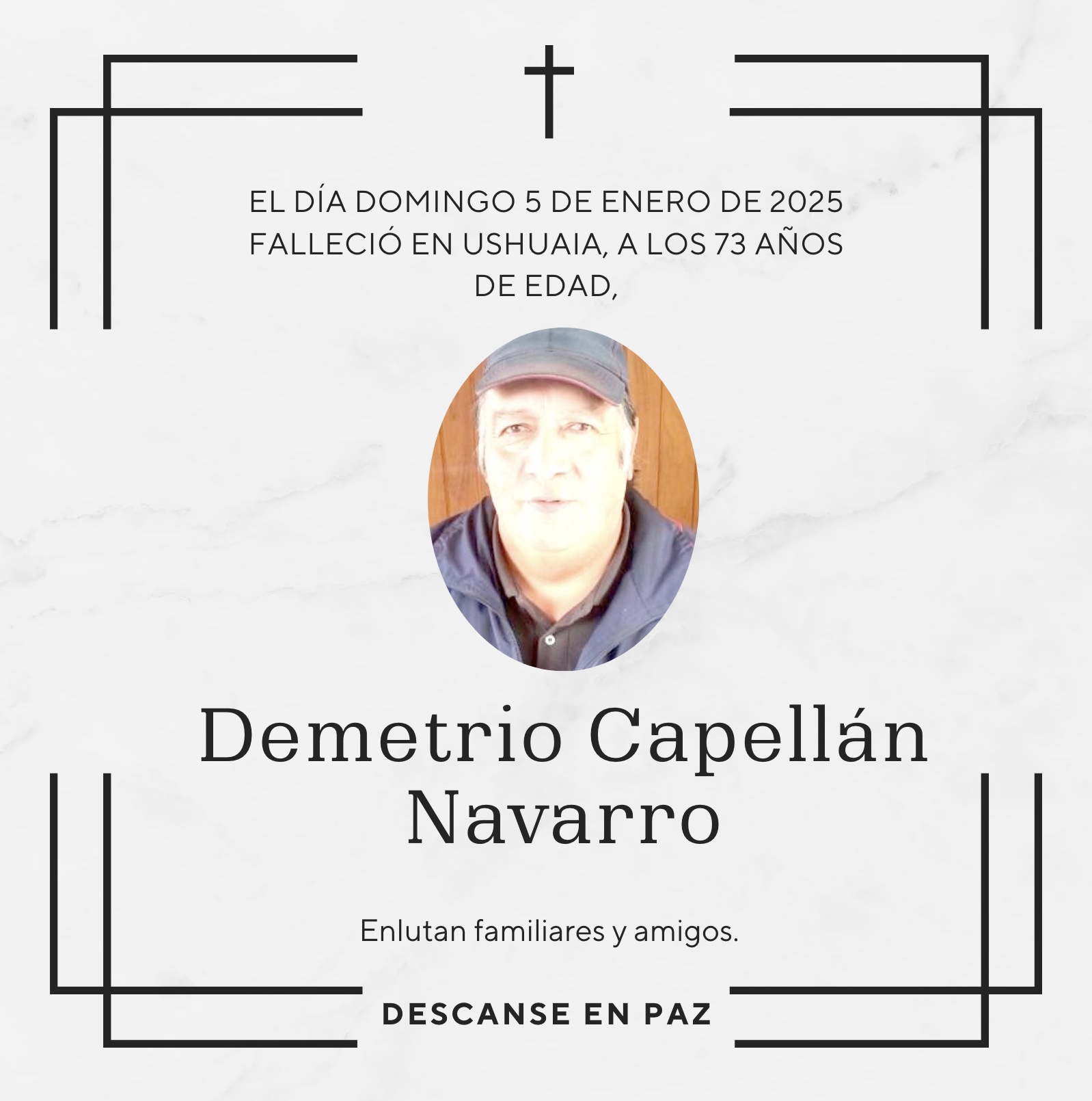 Fallecimiento | Demetrio Capellán Navarro