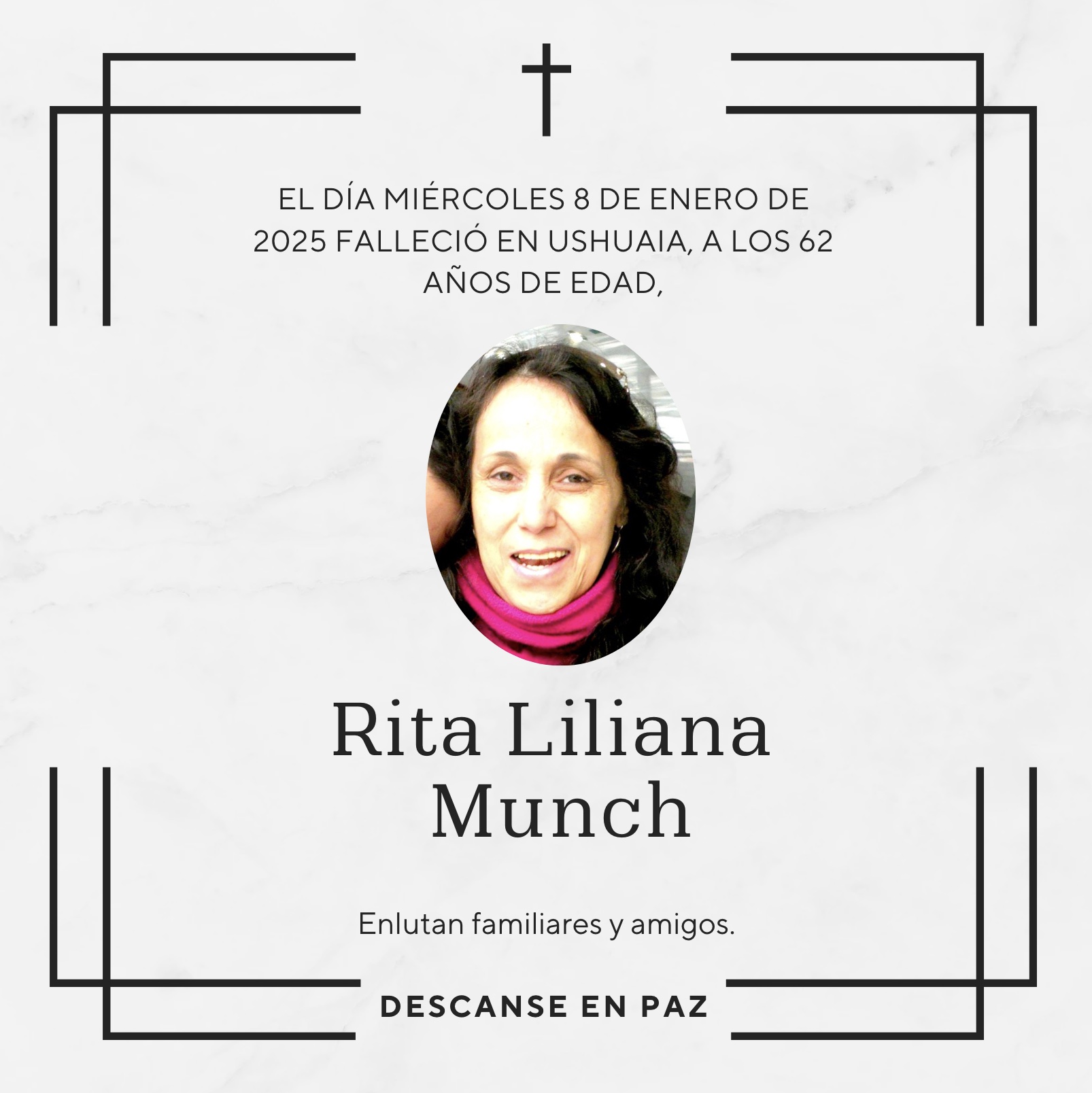 Fallecimiento | Rita Liliana Munch