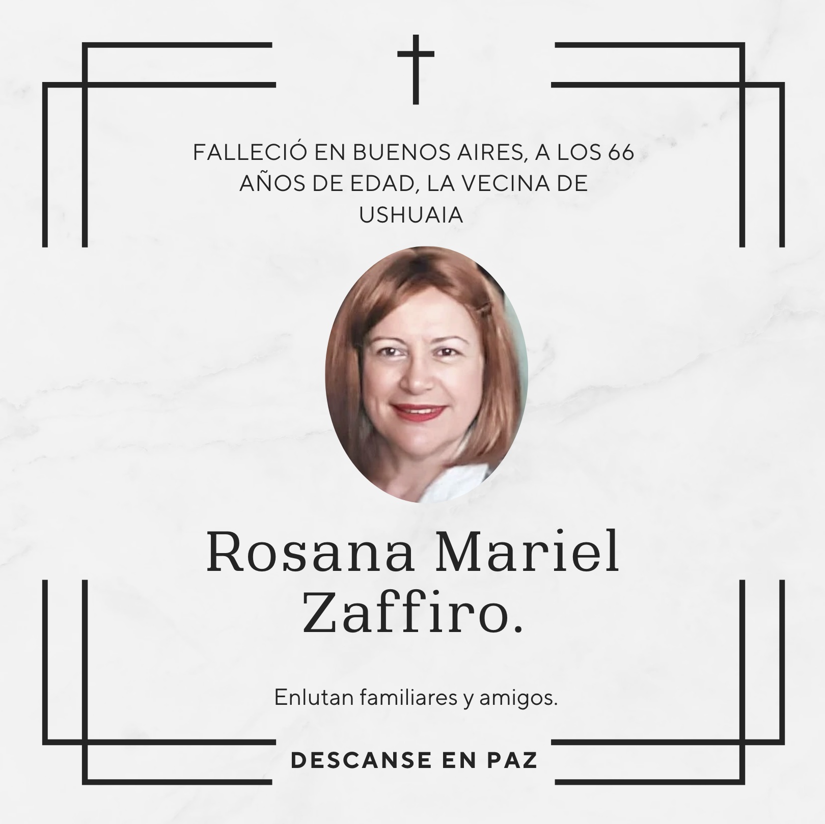 Fallecimiento | Rosana Mariel Zaffiro.