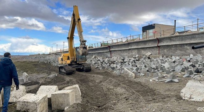 Permanece vallado el sector afectado de la antigua defensa costera en Río Grande