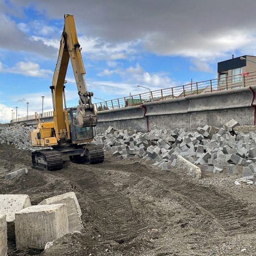 Permanece vallado el sector afectado de la antigua defensa costera en Río Grande