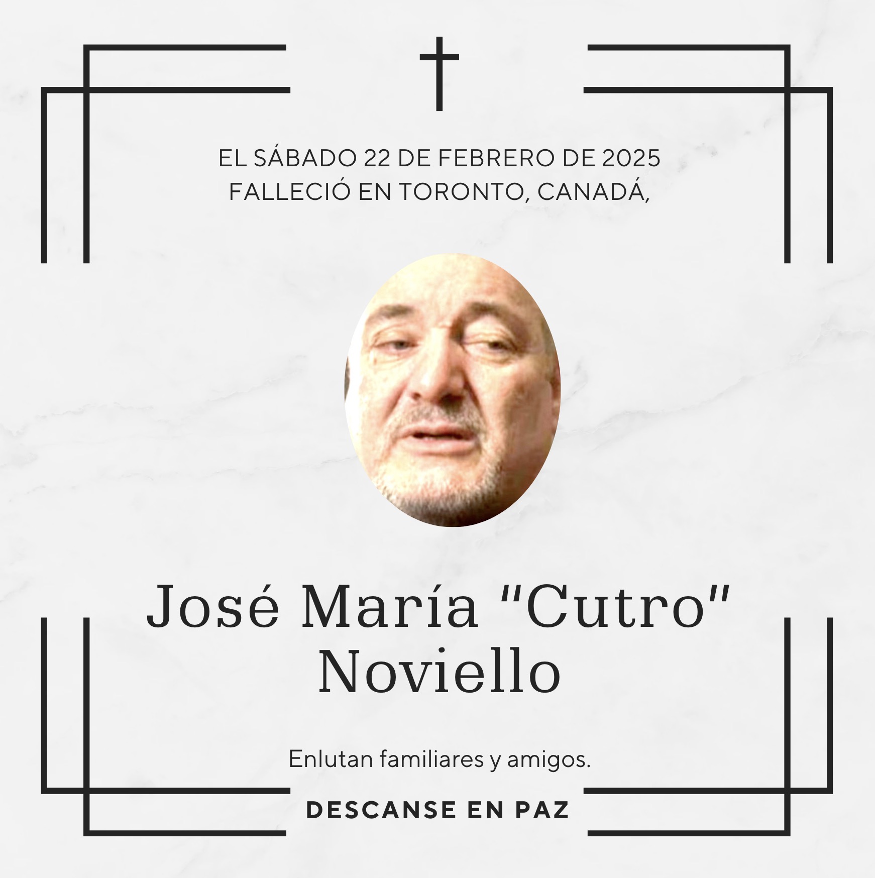 Fallecimiento | José María "Cutro" Noviello