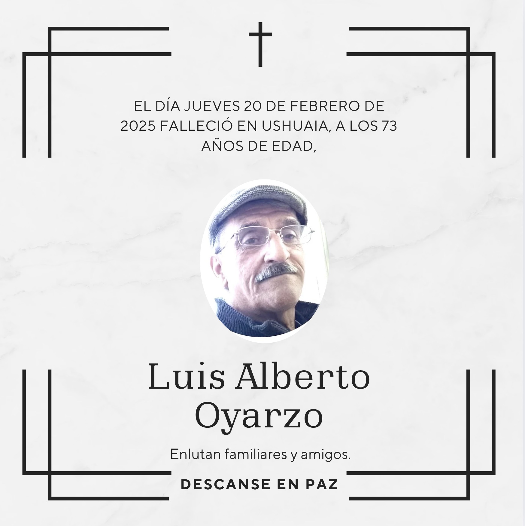 Fallecimiento | Luis Alberto Oyarzo